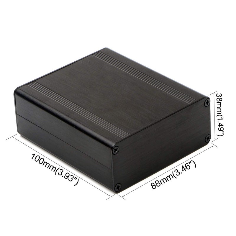 JIUWU Surface Drawing Split Aluminum Enclosure Project Box Electronic Enclosure Case for PCB Board DIY, 88x38x100mm (WHL), Black - Image 2